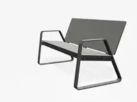 BANC LOUNGE BIBI 130cm - avec accoudoirs - Coloris HPL Solid Gris