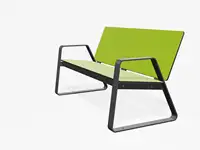 BANC LOUNGE BIBI 130cm - avec accoudoirs - Coloris HPL Néon Vert