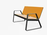 BANC LOUNGE BIBI 130cm - avec accoudoirs - Coloris HPL Néon Jaune