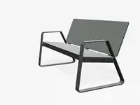 BANC LOUNGE BIBI 130cm - avec accoudoirs - Coloris HPL Pétrole pâle