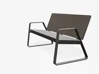BANC LOUNGE BIBI 130cm - avec accoudoirs - Coloris HPL Brun terre foncé
