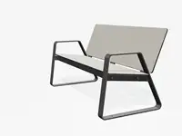 BANC LOUNGE BIBI 130cm - avec accoudoirs - Coloris HPL Sable pâle