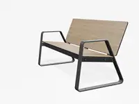 BANC LOUNGE BIBI 130cm - avec accoudoirs - Coloris HPL Natura