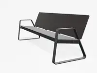BANC LOUNGE BIBI 200cm - avec accoudoirs - Coloris HPL Solid Anthracite