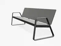BANC LOUNGE BIBI 200cm - avec accoudoirs - Coloris HPL Solid Gris