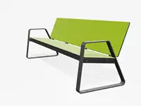 BANC LOUNGE BIBI 200cm - avec accoudoirs - Coloris HPL Néon Vert