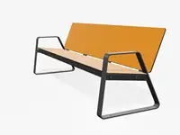 BANC LOUNGE BIBI 200cm - avec accoudoirs - Coloris HPL Néon Jaune