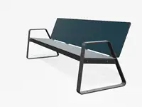 BANC LOUNGE BIBI 200cm - avec accoudoirs - Coloris HPL Pétrole foncé