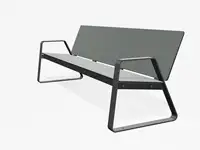 BANC LOUNGE BIBI 200cm - avec accoudoirs - Coloris HPL Pétrole pâle