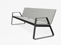 BANC LOUNGE BIBI 200cm - avec accoudoirs - Coloris HPL Solid Cloud