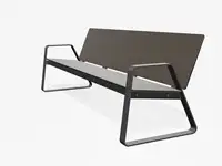 BANC LOUNGE BIBI 200cm - avec accoudoirs - Coloris HPL Brun terre foncé