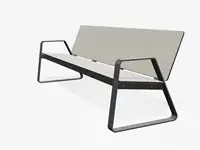 BANC LOUNGE BIBI 200cm - avec accoudoirs - Coloris HPL Sable pâle