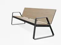 BANC LOUNGE BIBI 200cm - avec accoudoirs - Coloris HPL Natura