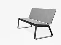 BANC LOUNGE BIBI 130cm - sans accoudoirs - Coloris HPL Cloudy Gris