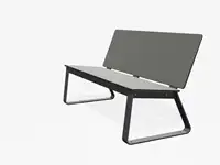 BANC LOUNGE BIBI 130cm - sans accoudoirs - Coloris HPL Solid Gris