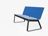 BANC LOUNGE BIBI 130cm - sans accoudoirs - Coloris HPL Néon Bleu