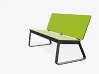 BANC LOUNGE BIBI 130cm - sans accoudoirs - Coloris HPL Néon Vert