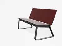 BANC LOUNGE BIBI 130cm - sans accoudoirs - Coloris HPL Rouge foncé