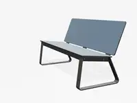 BANC LOUNGE BIBI 130cm - sans accoudoirs - Coloris HPL Bleu pâle
