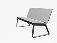 BANC LOUNGE BIBI 130cm - sans accoudoirs - Coloris HPL Solid Cloud