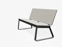 BANC LOUNGE BIBI 130cm - sans accoudoirs - Coloris HPL Sable pâle