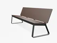 BANC LOUNGE BIBI 200cm - sans accoudoirs - Coloris HPL Cloudy Marron