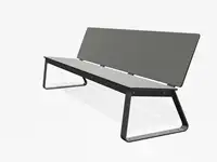 BANC LOUNGE BIBI 200cm - sans accoudoirs - Coloris HPL Solid Gris