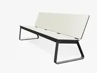 BANC LOUNGE BIBI 200cm - sans accoudoirs - Coloris HPL Solid Blanc