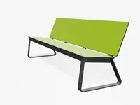 BANC LOUNGE BIBI 200cm - sans accoudoirs - Coloris HPL Néon Vert