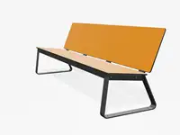 BANC LOUNGE BIBI 200cm - sans accoudoirs - Coloris HPL Néon Jaune
