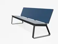 BANC LOUNGE BIBI 200cm - sans accoudoirs - Coloris HPL Bleu foncé