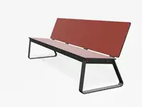 BANC LOUNGE BIBI 200cm - sans accoudoirs - Coloris HPL Rouge pâle
