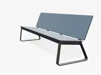 BANC LOUNGE BIBI 200cm - sans accoudoirs - Coloris HPL Bleu pâle