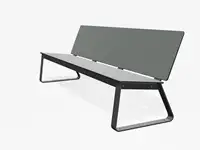 BANC LOUNGE BIBI 200cm - sans accoudoirs - Coloris HPL Pétrole pâle