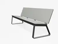 BANC LOUNGE BIBI 200cm - sans accoudoirs - Coloris HPL Solid Cloud