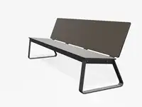BANC LOUNGE BIBI 200cm - sans accoudoirs - Coloris HPL Brun terre foncé