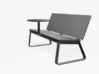 BANC LOUNGE BIBI 130cm - avec tablette - Coloris HPL Cloudy Anthracite