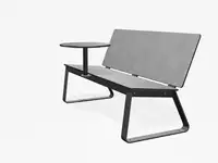 BANC LOUNGE BIBI 130cm - avec tablette - Coloris HPL Cloudy Gris