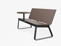 BANC LOUNGE BIBI 130cm - avec tablette - Coloris HPL Cloudy Marron