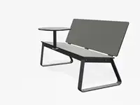 BANC LOUNGE BIBI 130cm - avec tablette - Coloris HPL Solid Gris