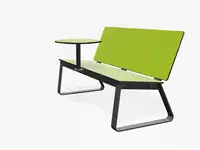 BANC LOUNGE BIBI 130cm - avec tablette - Coloris HPL Néon Vert