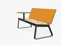 BANC LOUNGE BIBI 130cm - avec tablette - Coloris HPL Néon Jaune