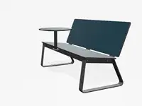 BANC LOUNGE BIBI 130cm - avec tablette - Coloris HPL Pétrole foncé