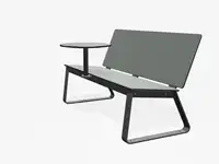 BANC LOUNGE BIBI 130cm - avec tablette - Coloris HPL Pétrole pâle