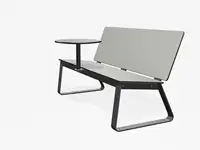 BANC LOUNGE BIBI 130cm - avec tablette - Coloris HPL Solid Cloud