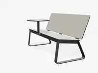 BANC LOUNGE BIBI 130cm - avec tablette - Coloris HPL Sable pâle