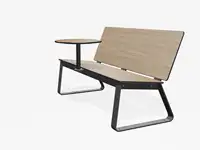 BANC LOUNGE BIBI 130cm - avec tablette - Coloris HPL Natura