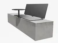 SIÈGE BIBI 130cm - avec tablette - Coloris HPL Cloudy Anthracite