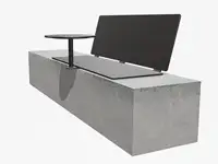 SIÈGE BIBI 130cm - avec tablette - Coloris HPL Solid Anthracite
