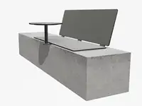 SIÈGE BIBI 130cm - avec tablette - Coloris HPL Solid Gris